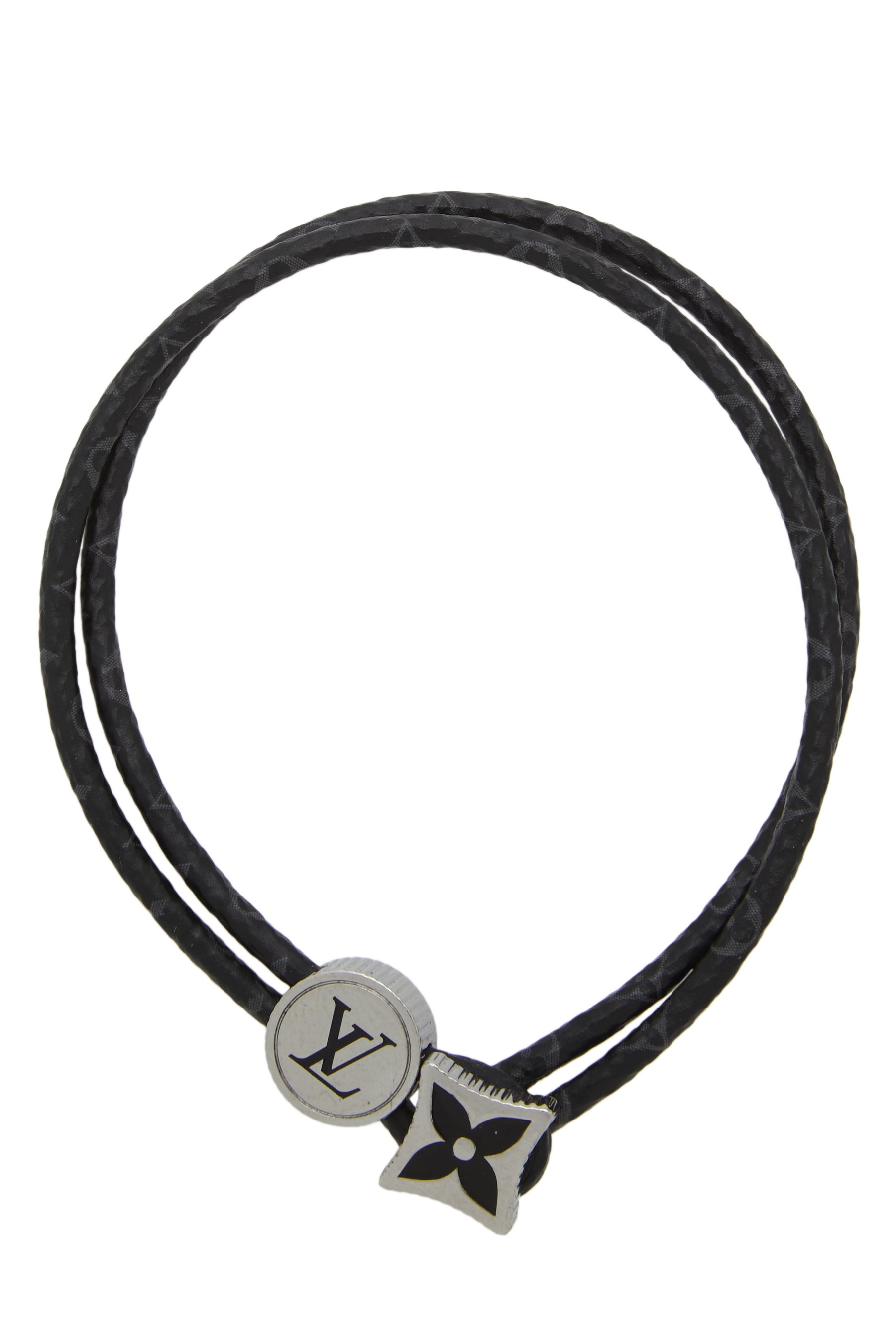 Black Monogram Eclipse Canvas Catch It Bracelet Small