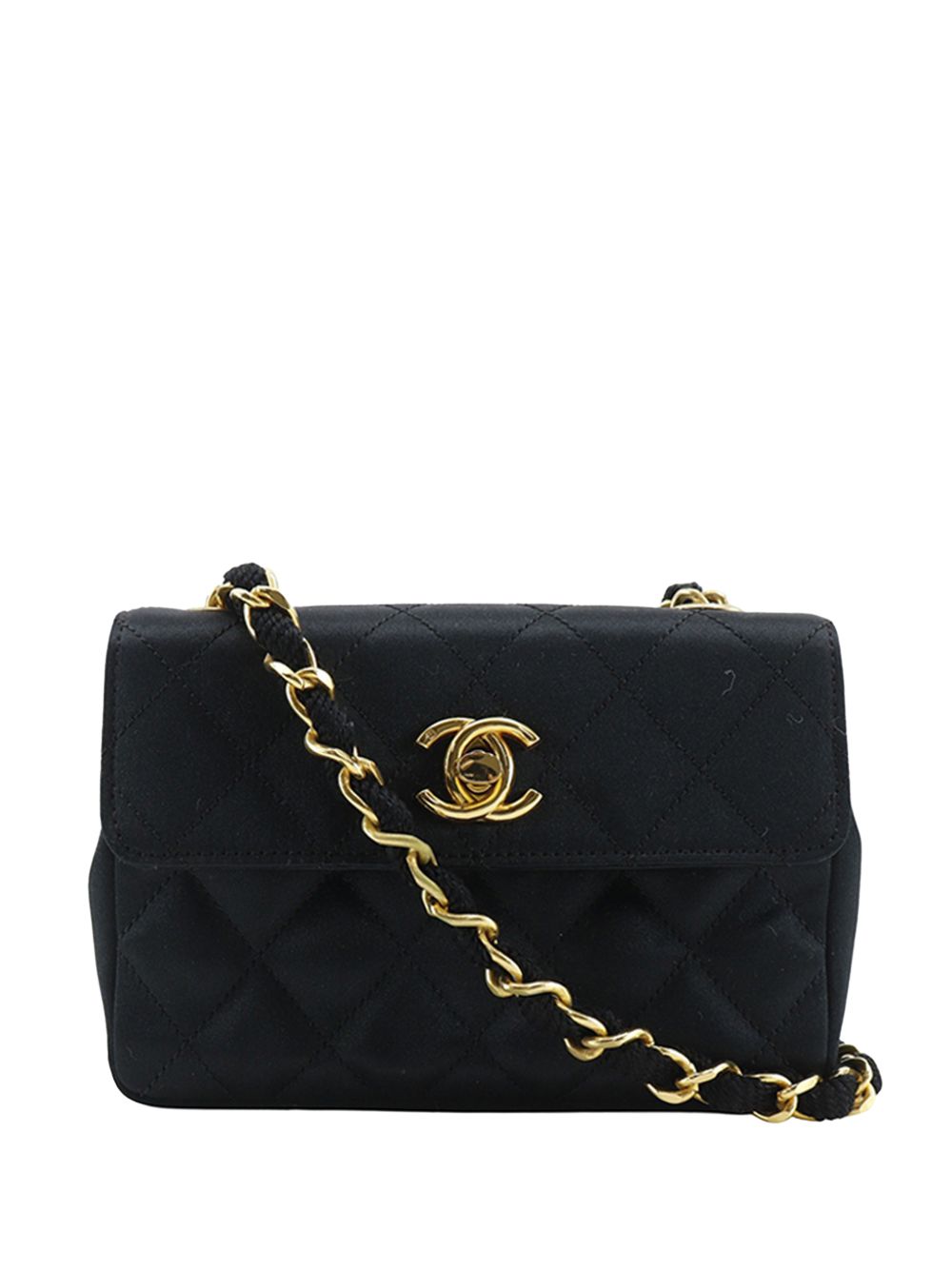 1986-1988 Mini CC Quilted Satin Chain Flap crossbody bag