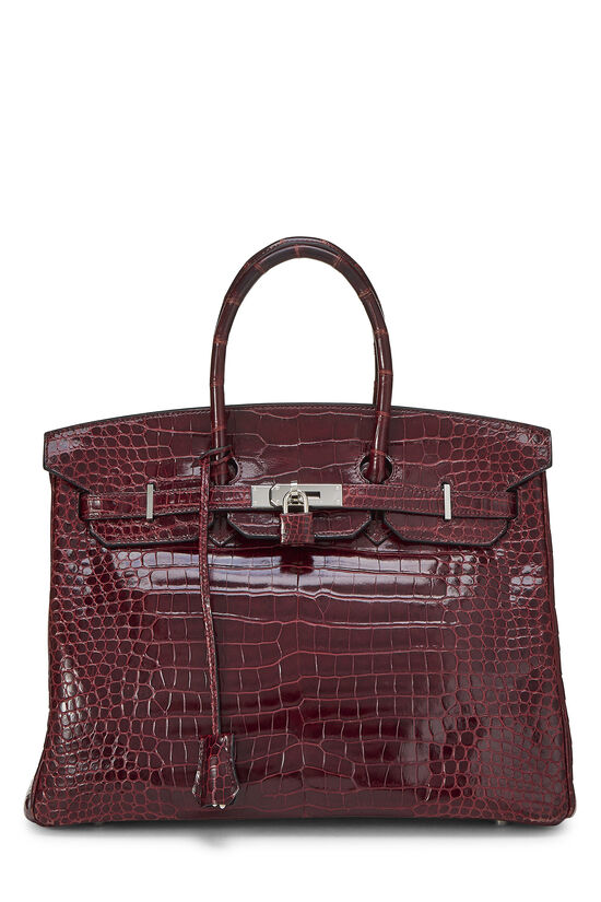 Hermes Bourgogne Crocodile Porosus Birkin 35