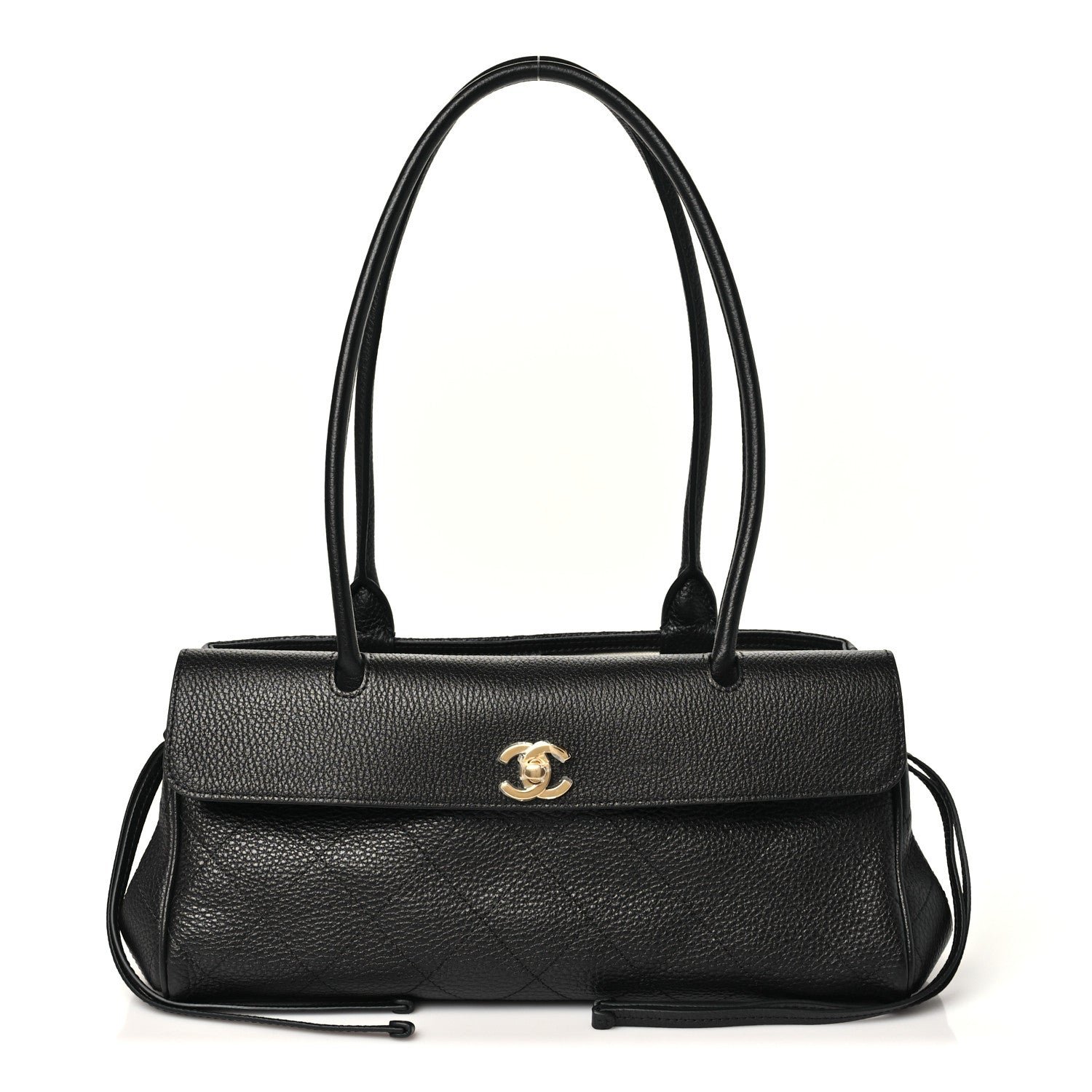 Chanel Grained Calfskin Stitched Urban Essentials Small Shopping Bag Black