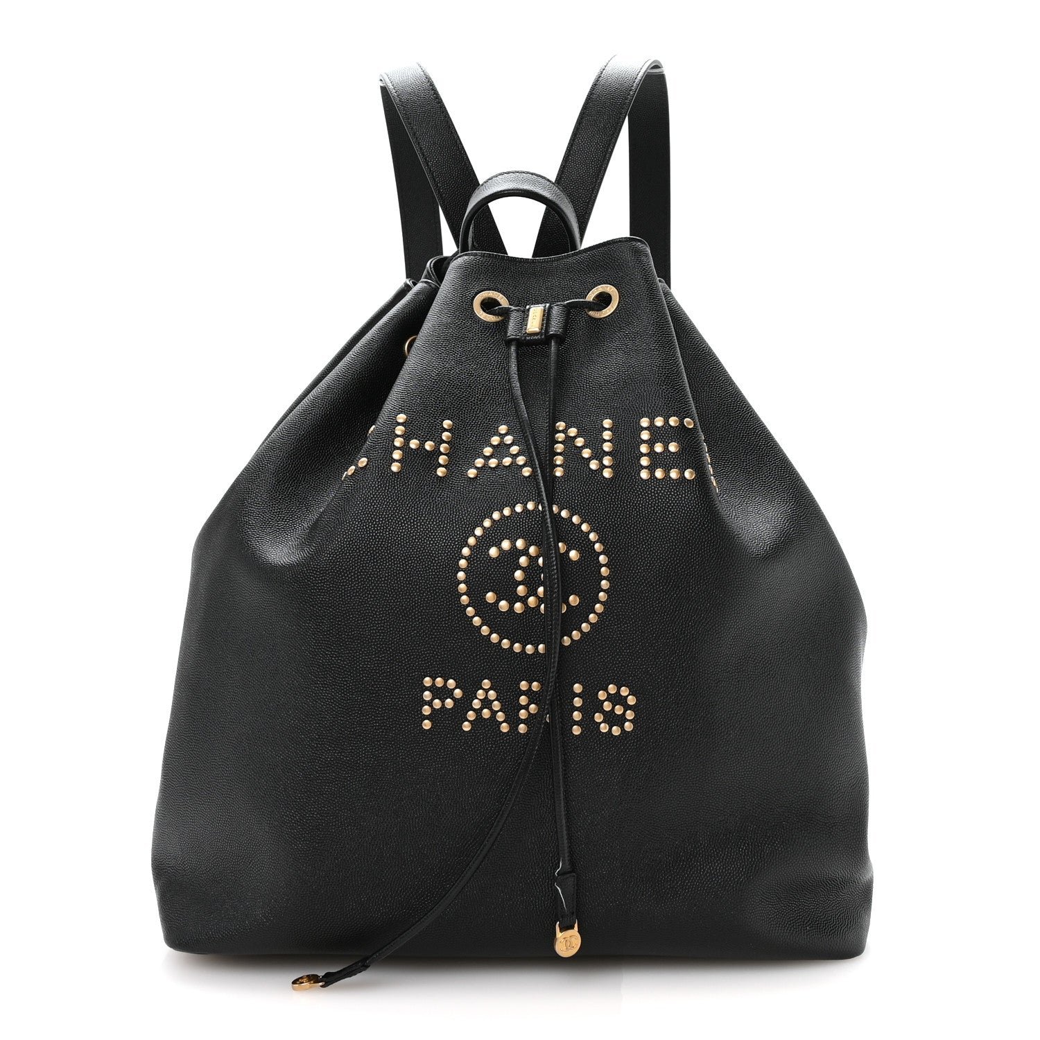 Chanel Caviar Deauville Drawstring Backpack Black