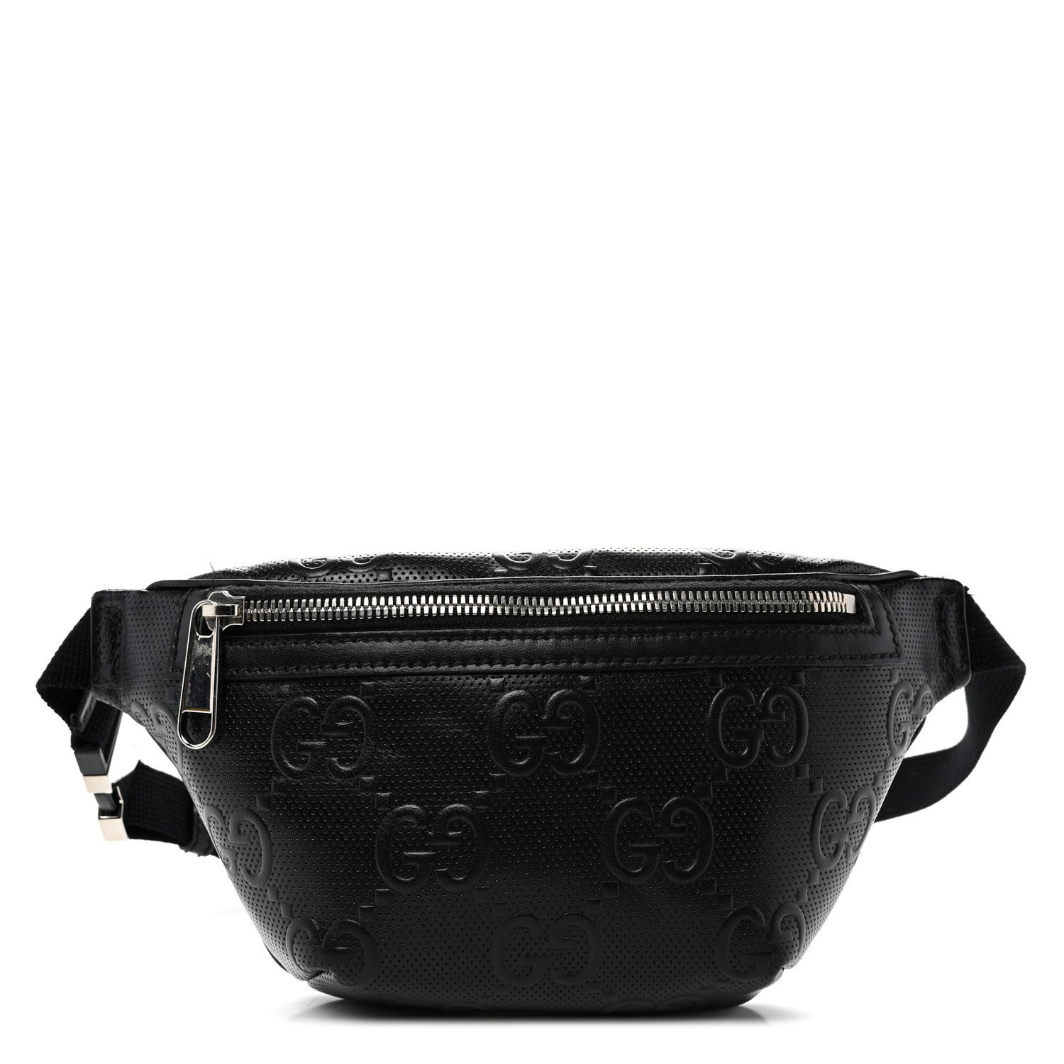 Gucci Calfskin GG Tennis Embossed Belt Bag Black