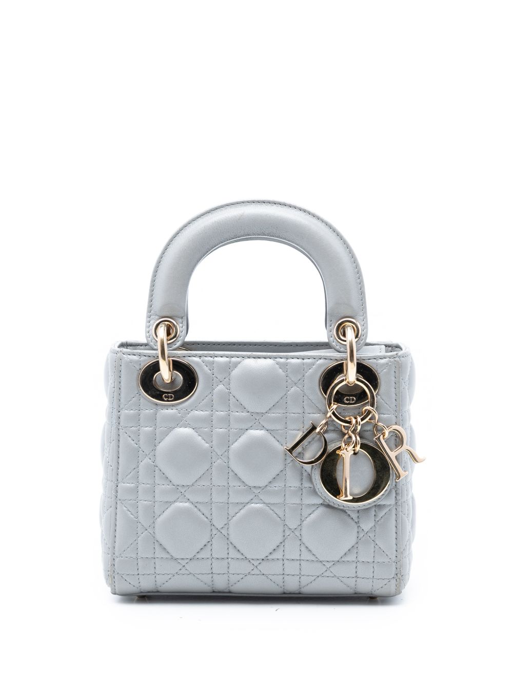 2020 Mini Metallic Lambskin Cannage Lady Dior satchel