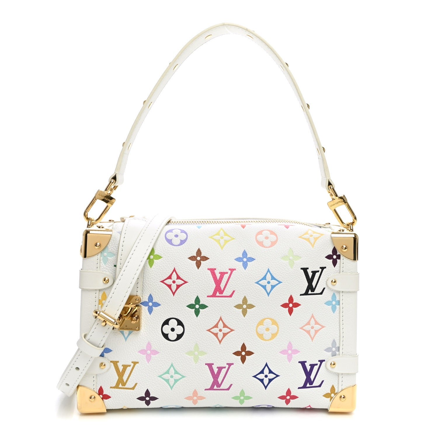 Louis Vuitton LV x TM Cowhide Monogram Multicolor Side Trunk MM White