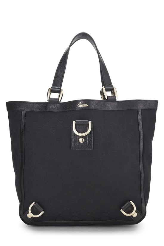 Black GG Canvas D-Ring Abbey Tote Small