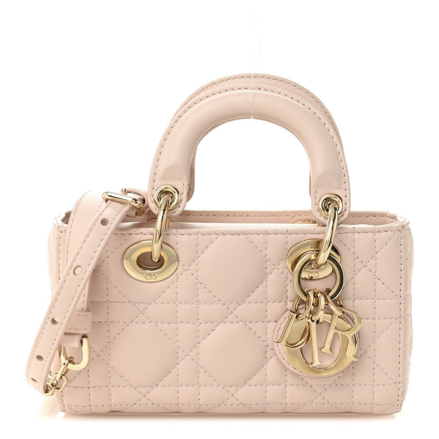 Dior Lambskin Cannage Micro Lady D-Joy Rose Poudre