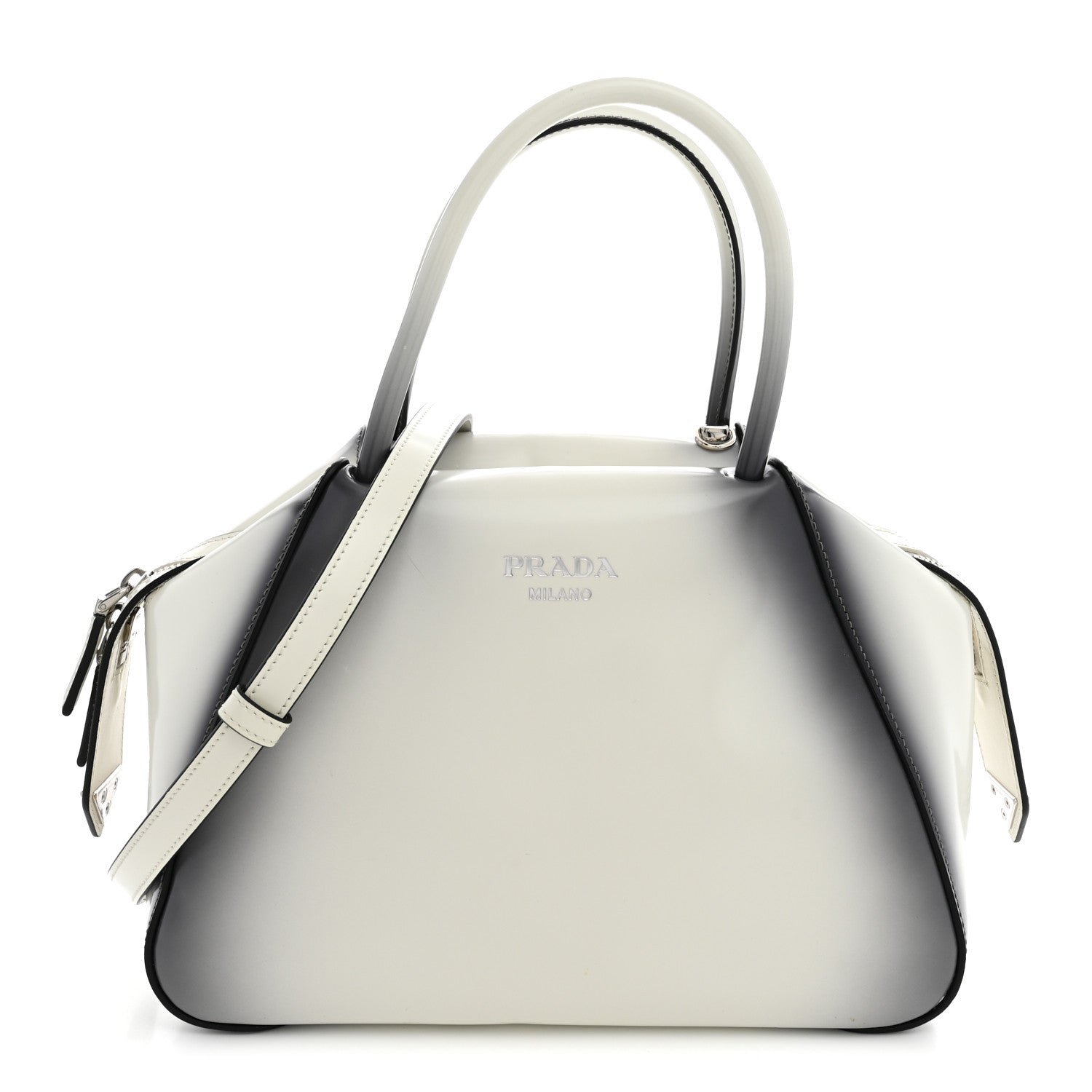 Prada Spazzolato Small Supernova Handbag White Sfumato