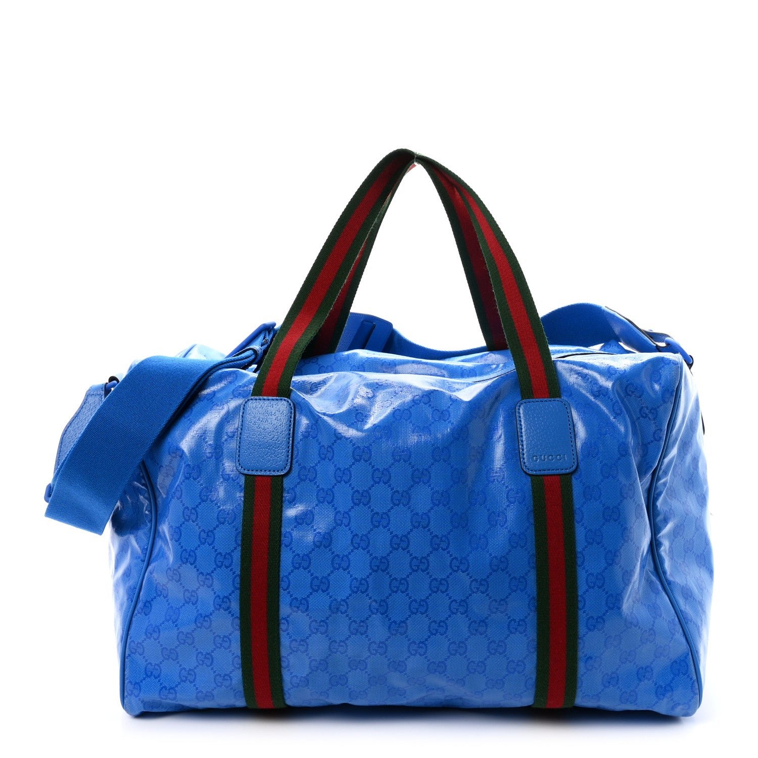 Gucci Crystal Monogram Web Medium Duffle Bag Blue