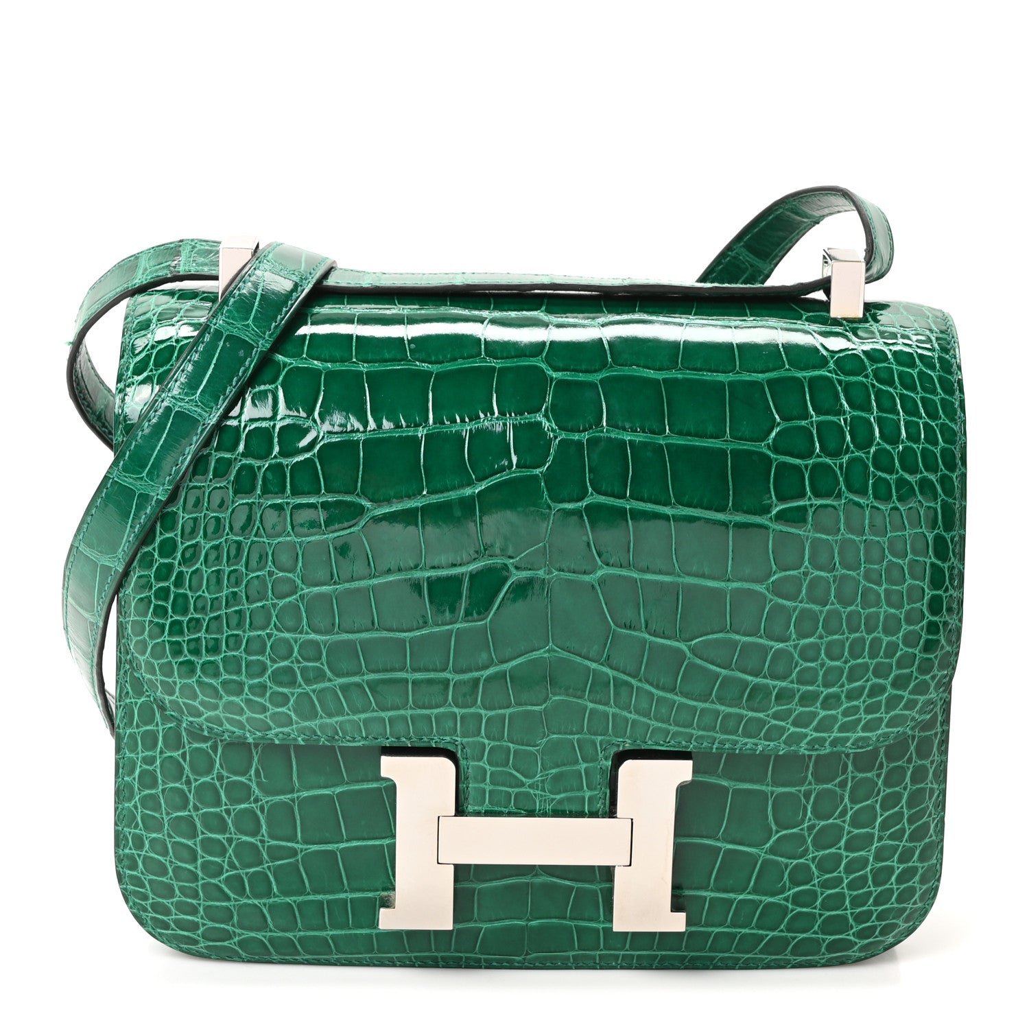 Hermes Shiny Alligator Constance 24 Vert Emeraude