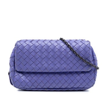 Leather Mini Nappa Intrecciato Expandable Chain Flap Crossbody