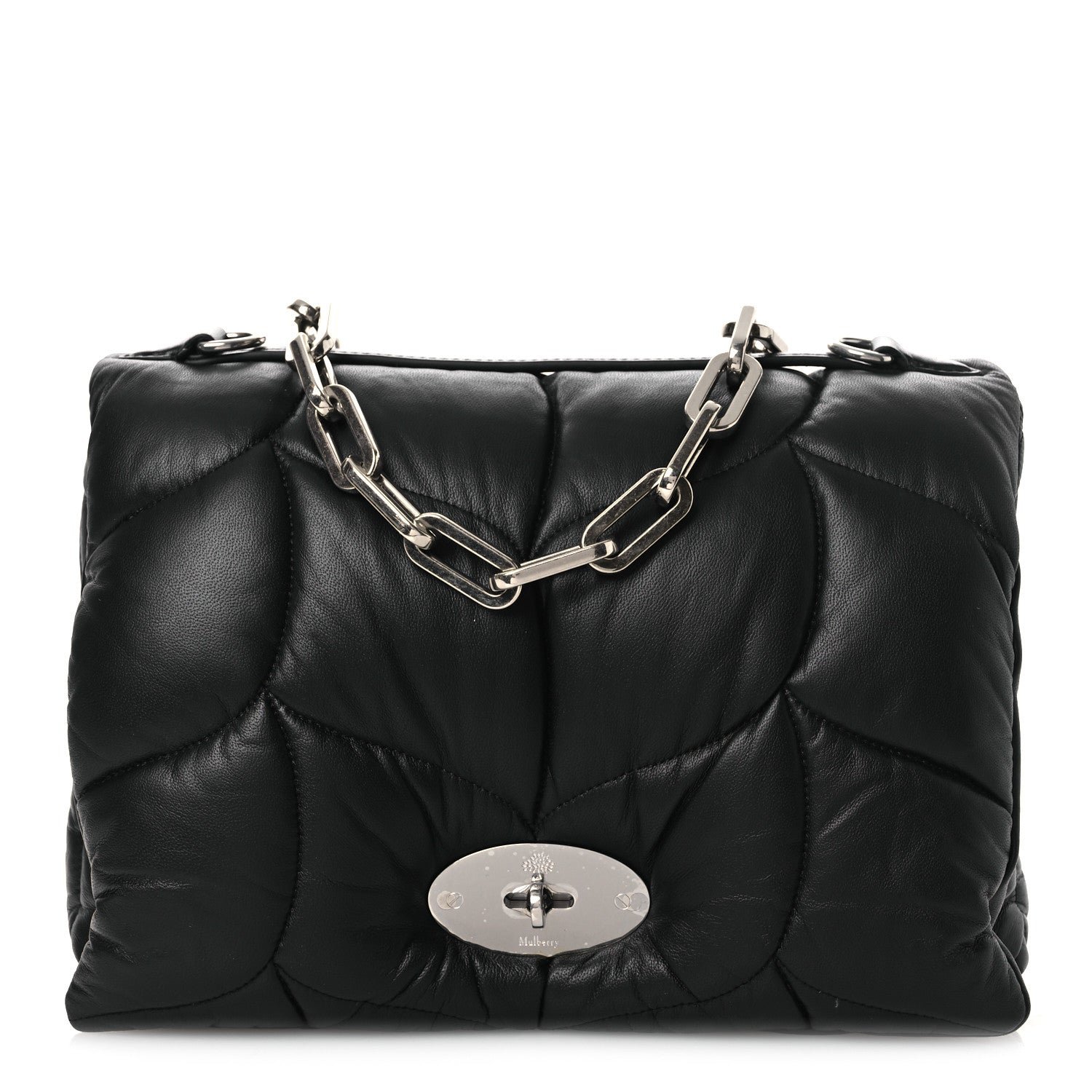 Mulberry Nappa Pillow Quilted Little Softie Bag Black