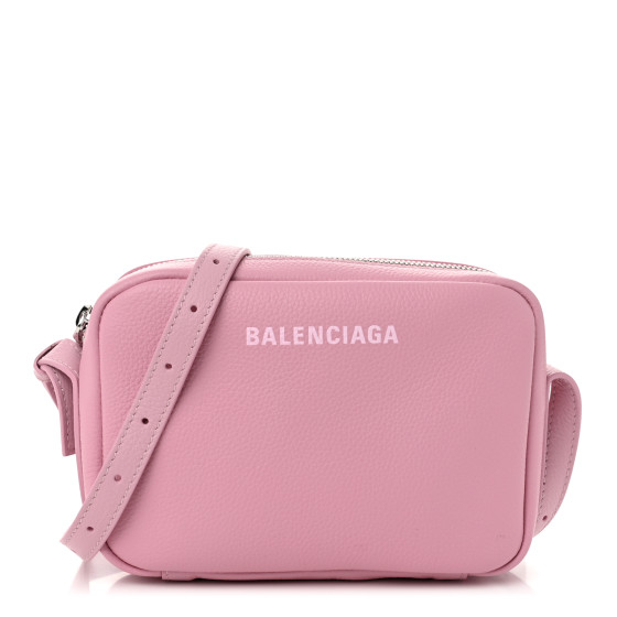 Balenciaga Calfskin Logo S Everyday Camera Shoulder Bag Pink