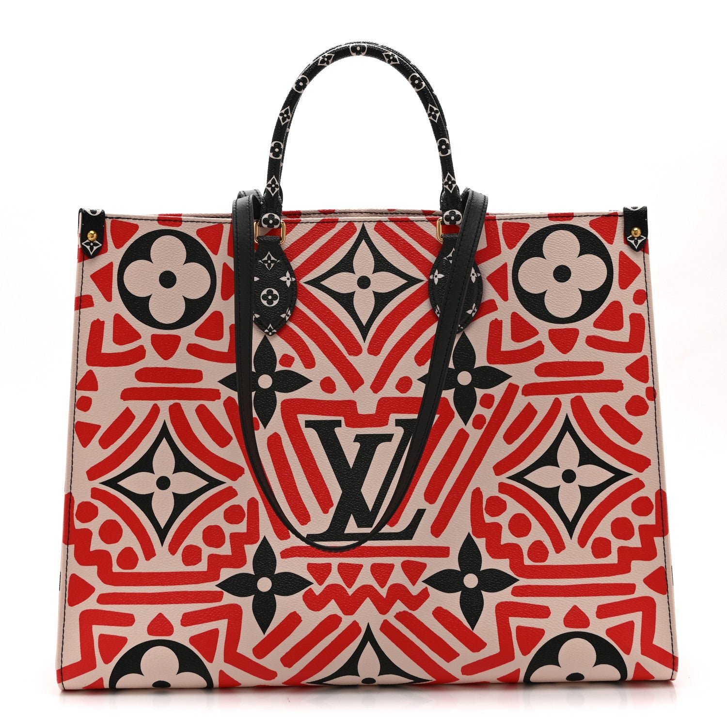 Louis Vuitton Monogram Giant Crafty Onthego GM Creme Rouge Black