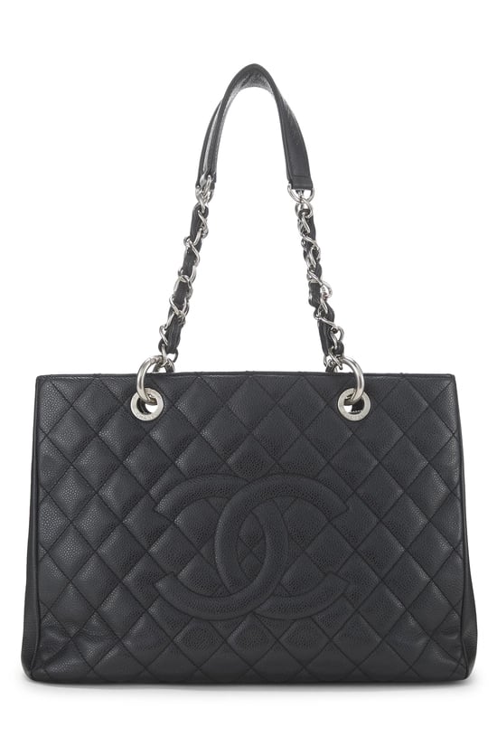 Black Quilted Caviar Grand Shopping Tote (GST)