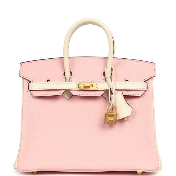Hermes Hermes Special Order (HSS) Birkin 25 Rose Sakura, Nata Chevre Mysore Brushed Gold Hardware