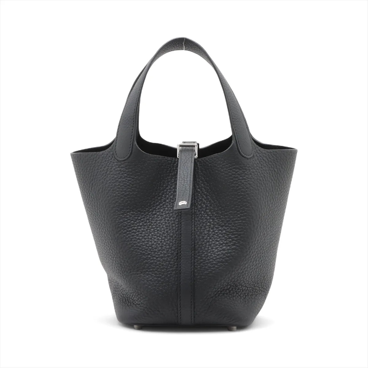Hermès Picotin Lock 18 PM Taurillon Clemence Black Silver Metal Fittings