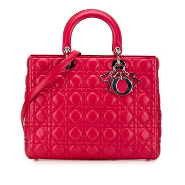 Lambskin Large Lambskin Cannage Lady Dior
