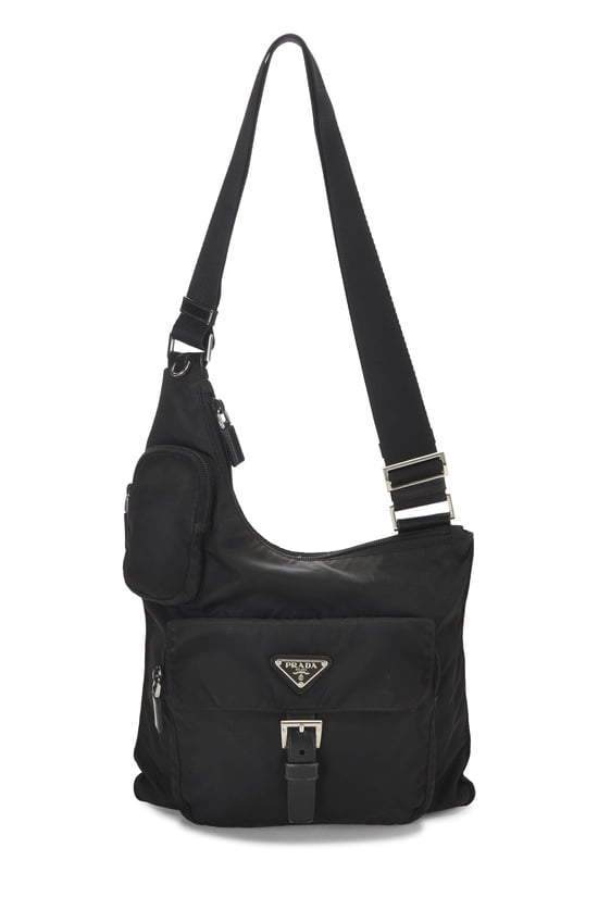 Black Nylon Messenger Bag