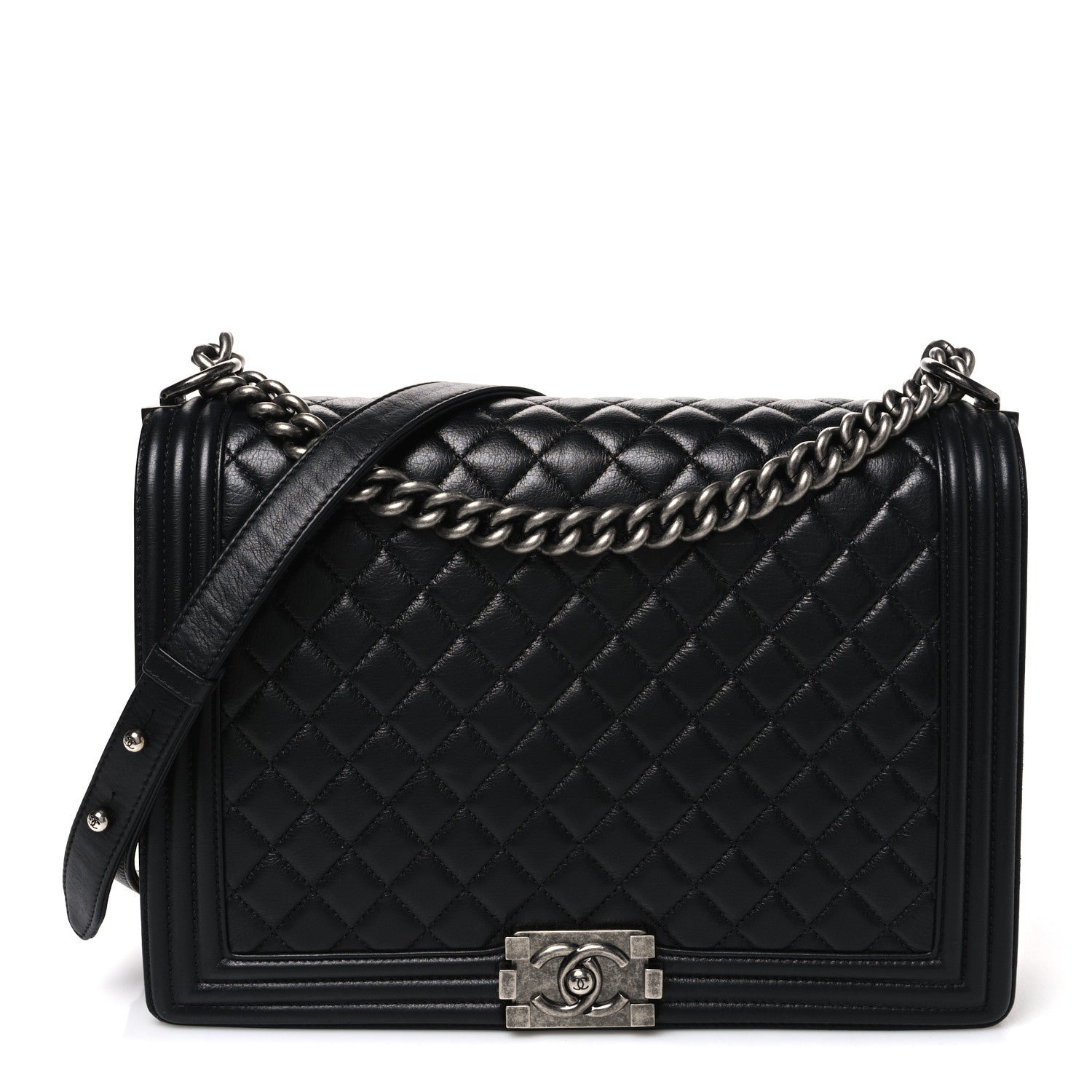 Chanel Calfskin Quilted Large Boy Flap Black