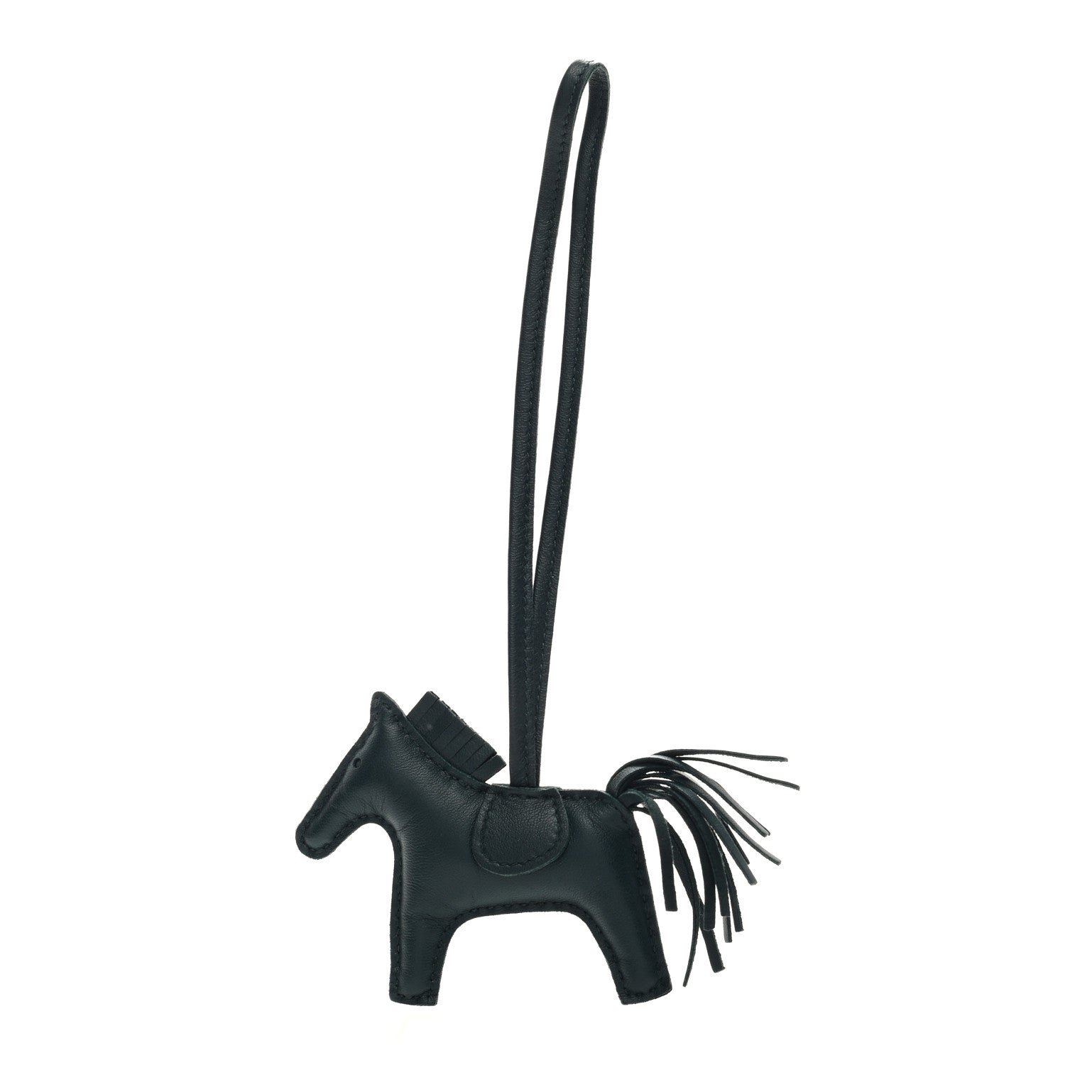 Hermes Milo Lambskin Grigri Rodeo Horse Bag Charm PM Vert Cypress