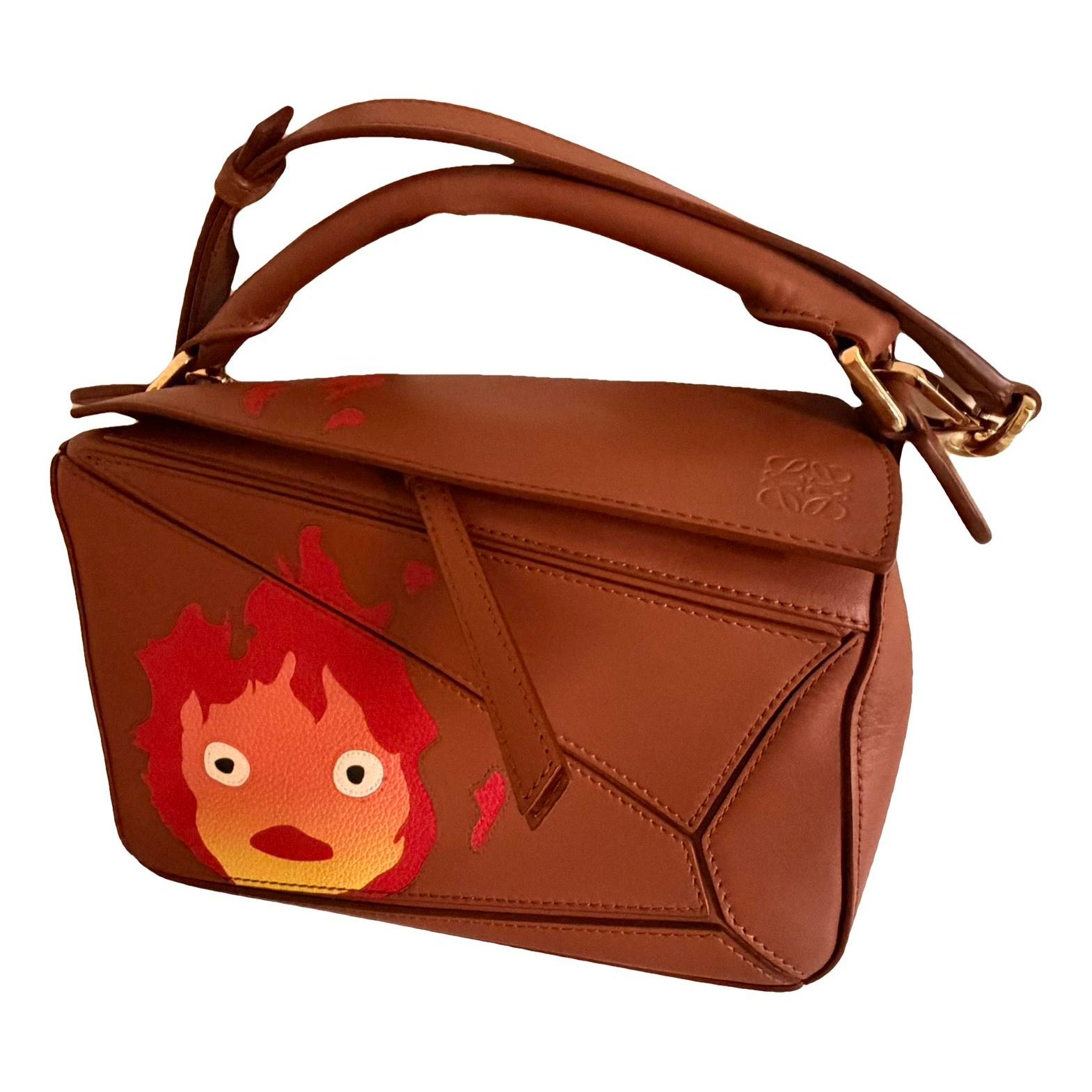 Puzzle leather handbag