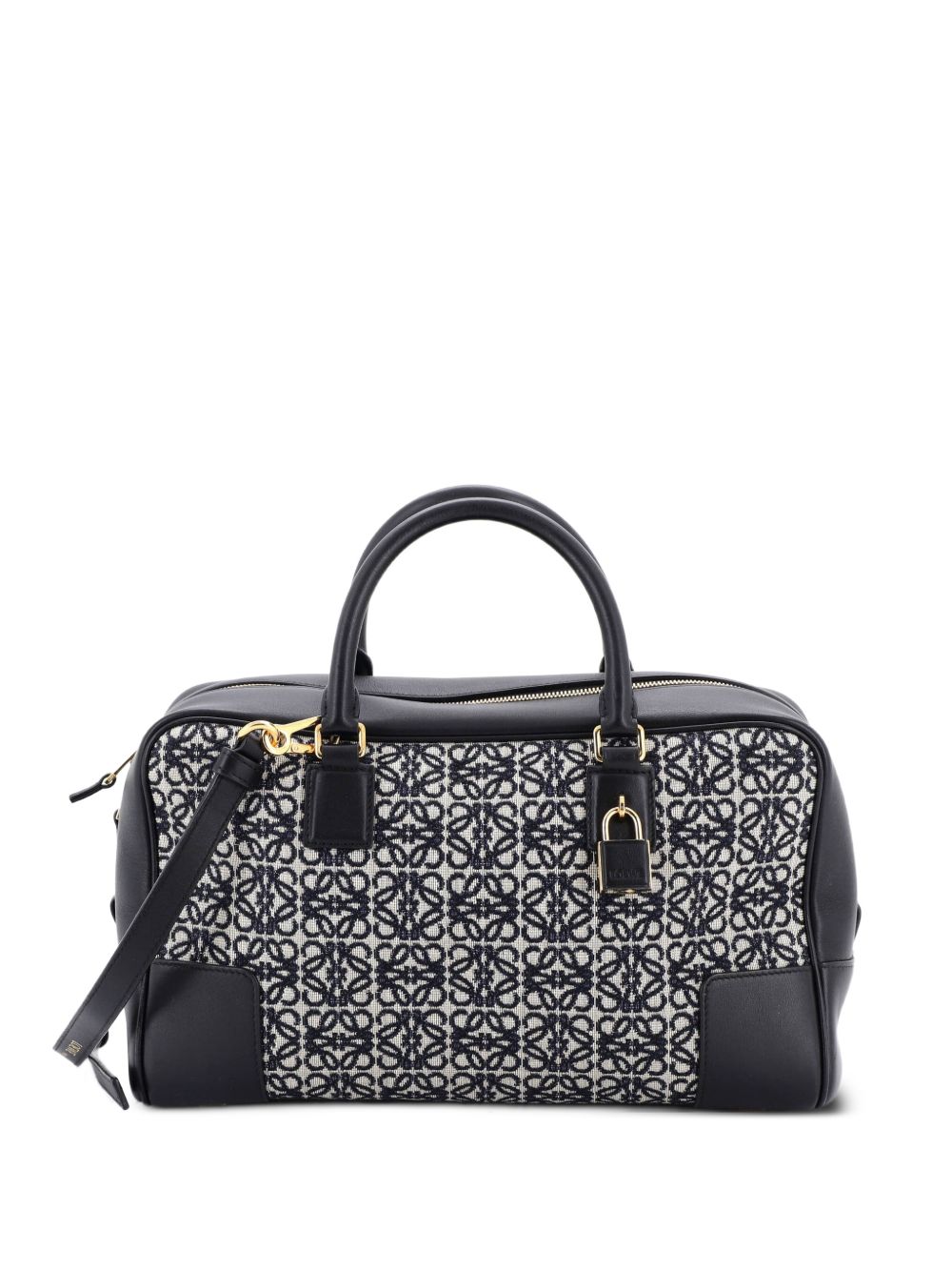 Loewe Amazona Bag Leather and Jacquard Canvas 28 satchel
