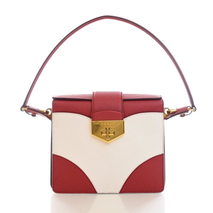 Prada Saffiano Turnlock Satchel