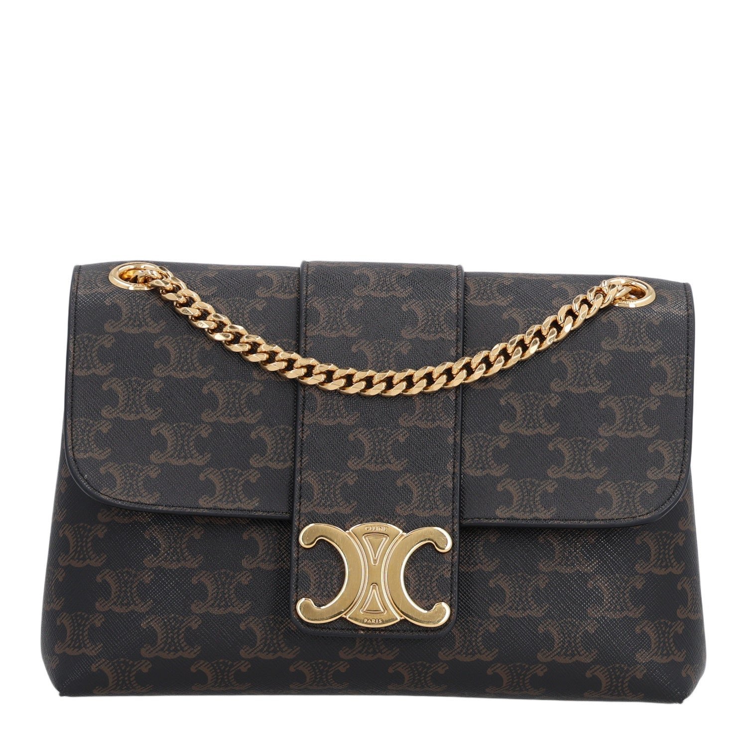 Celine Triomphe Canvas Medium Victoire Tan