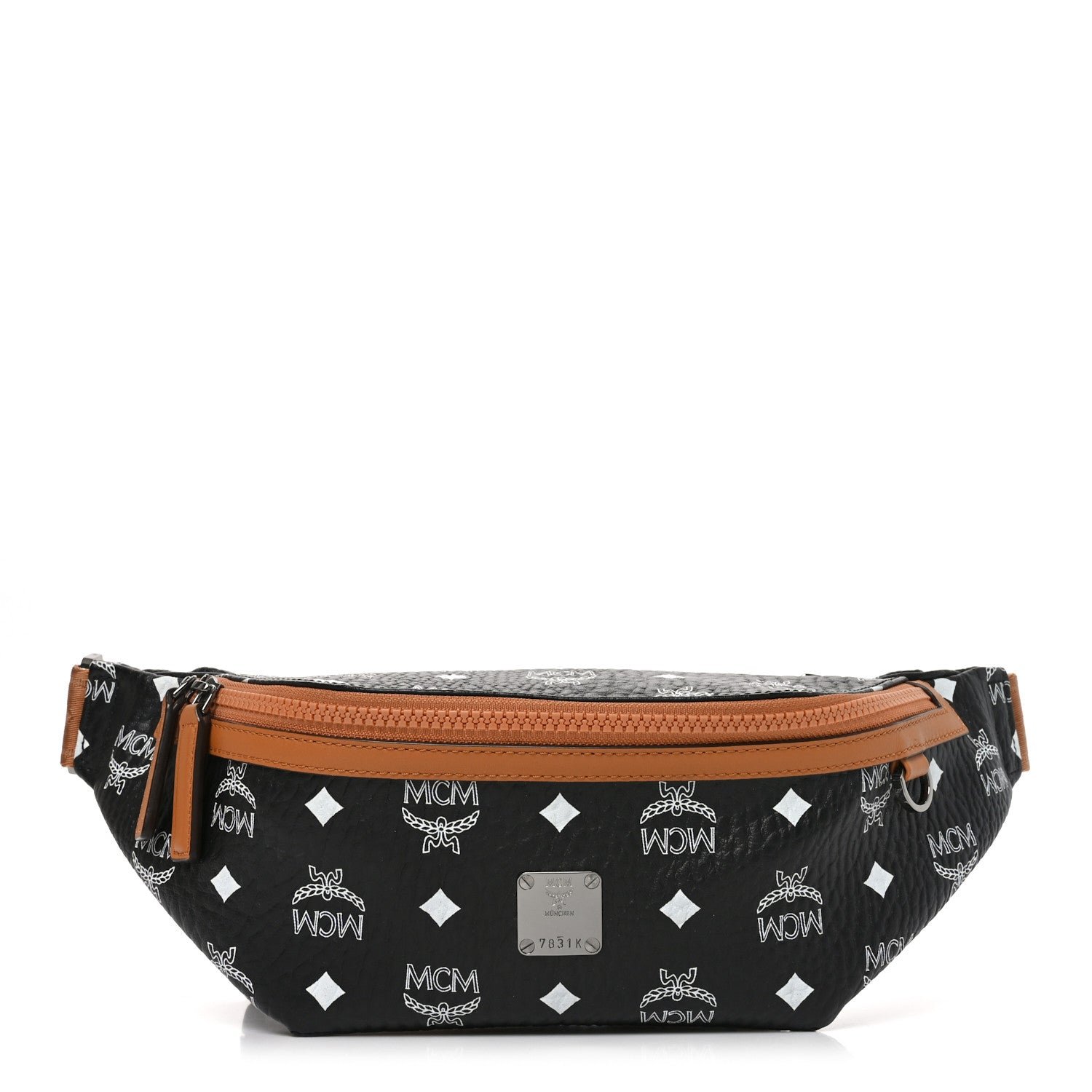 MCM MCM Visetos Small Fusten Belt Bag Black Cognac