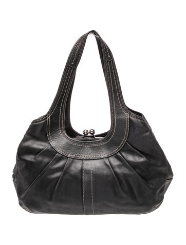 Leather Ergo Pleated Kisslock