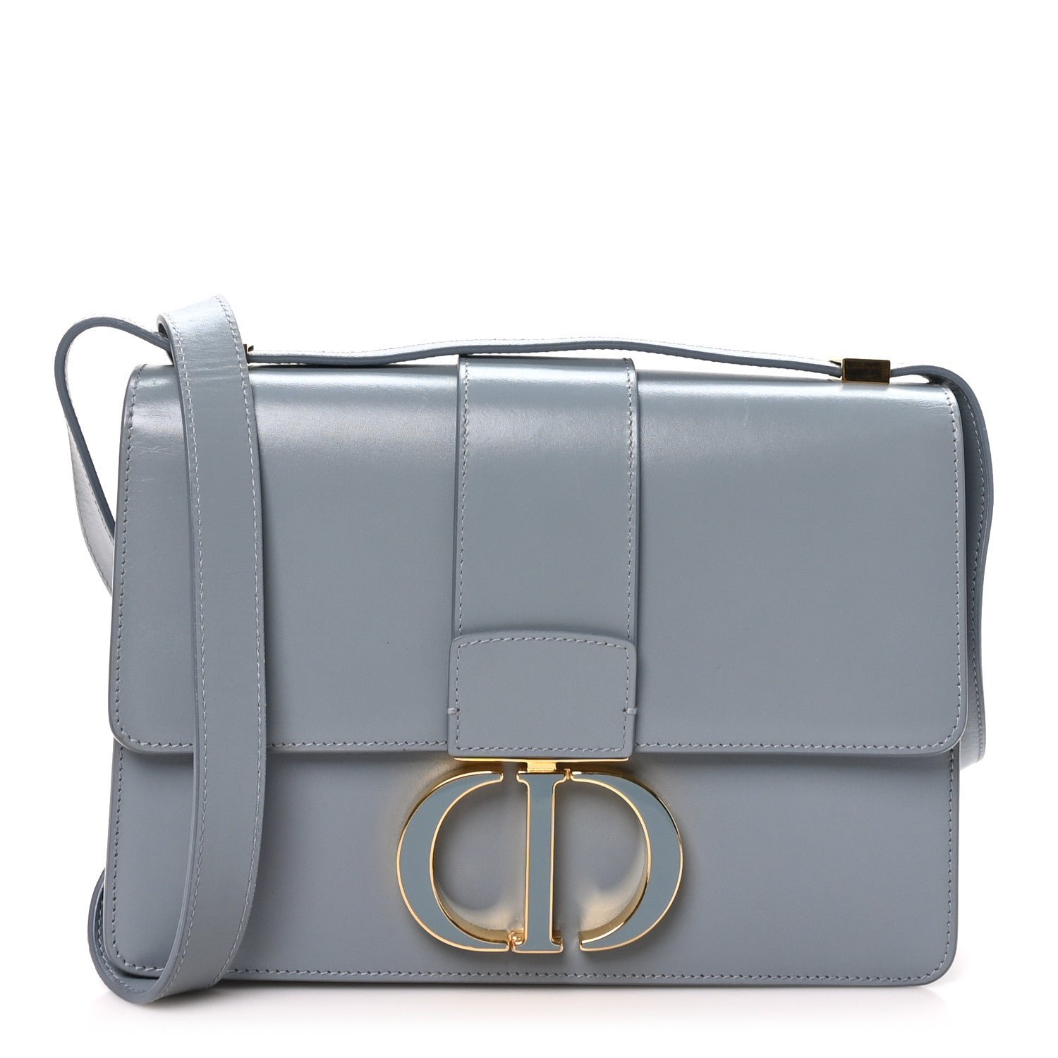 Christian Dior Smooth Calfskin 30 Montaigne Flap Bag Gray