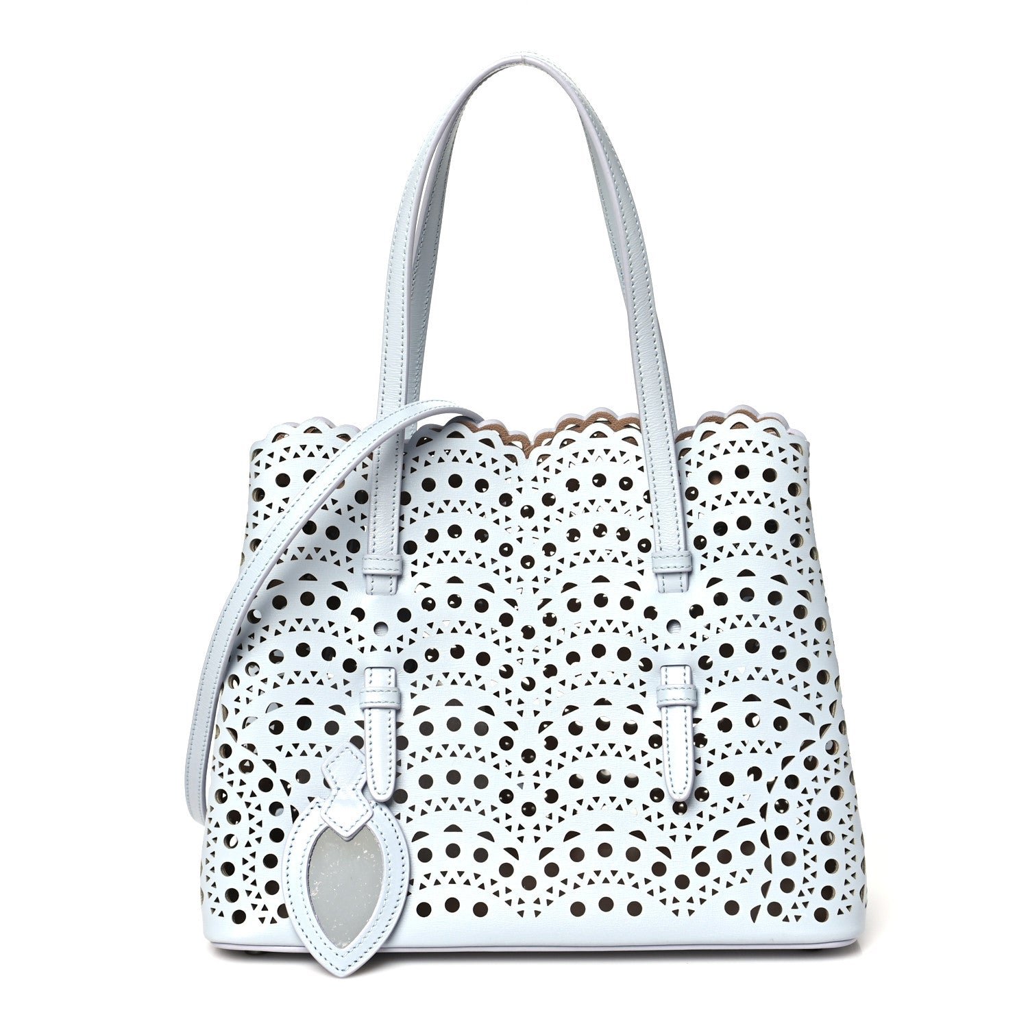 Alaia Calfskin Vienne Wave Mina 25 Bag  Nuage