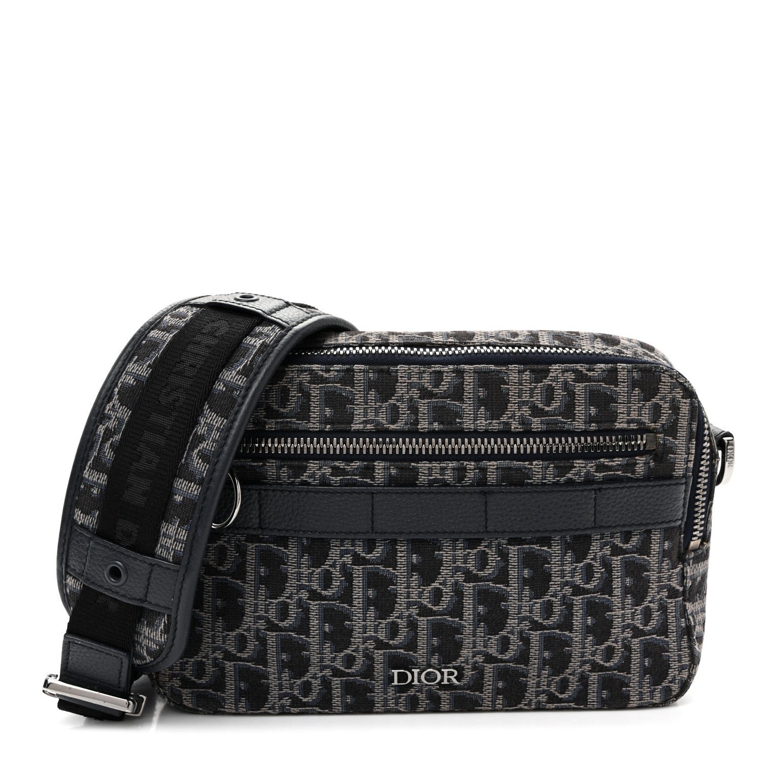 Christian Dior HOMME Oblique Jacquard Safari Messenger Navy Blue
