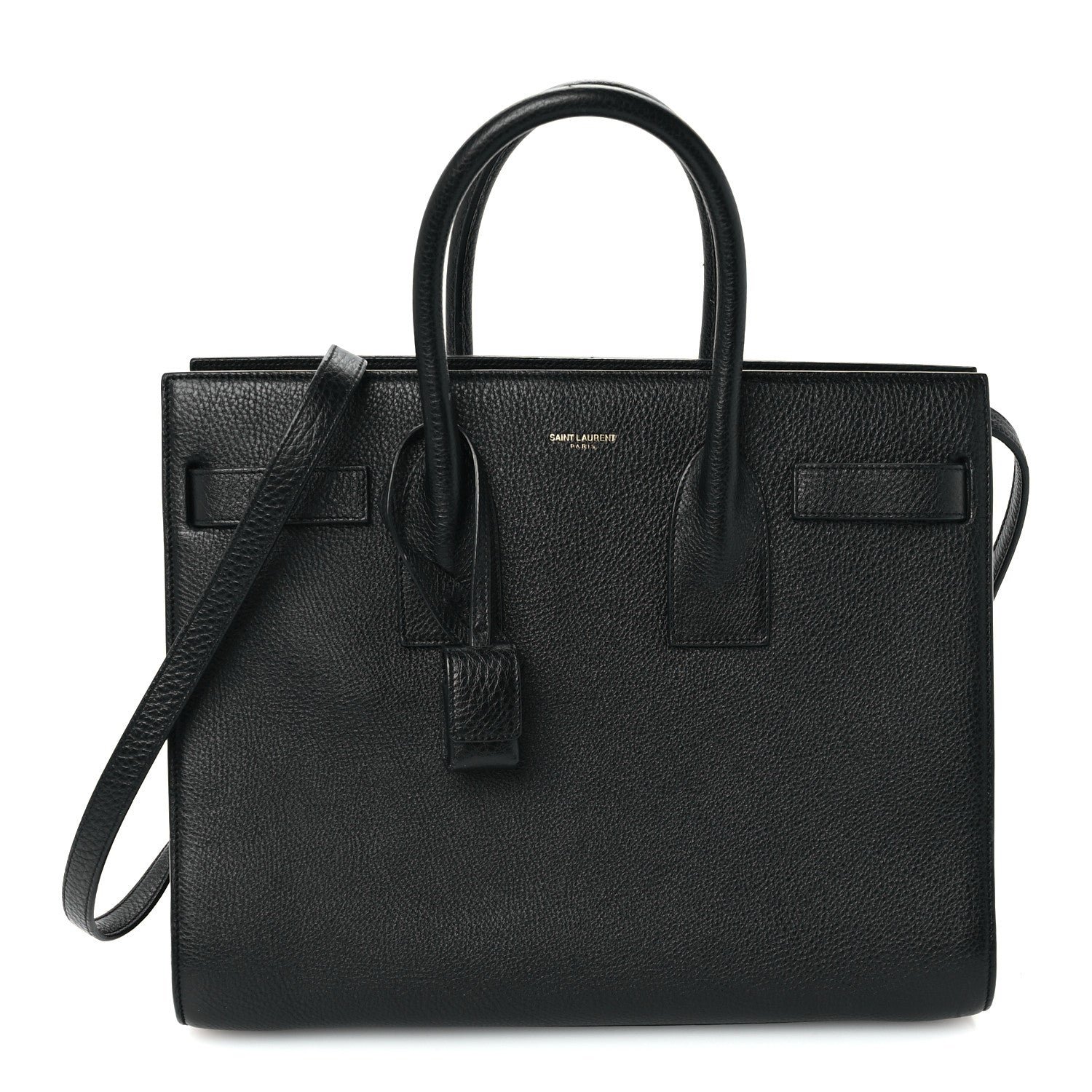 Saint Laurent Grained Calfskin Small Sac De Jour Black