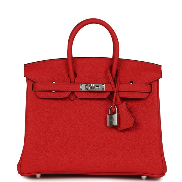 Hermes Hermes Birkin 25 Rouge Radieux Togo Palladium Hardware