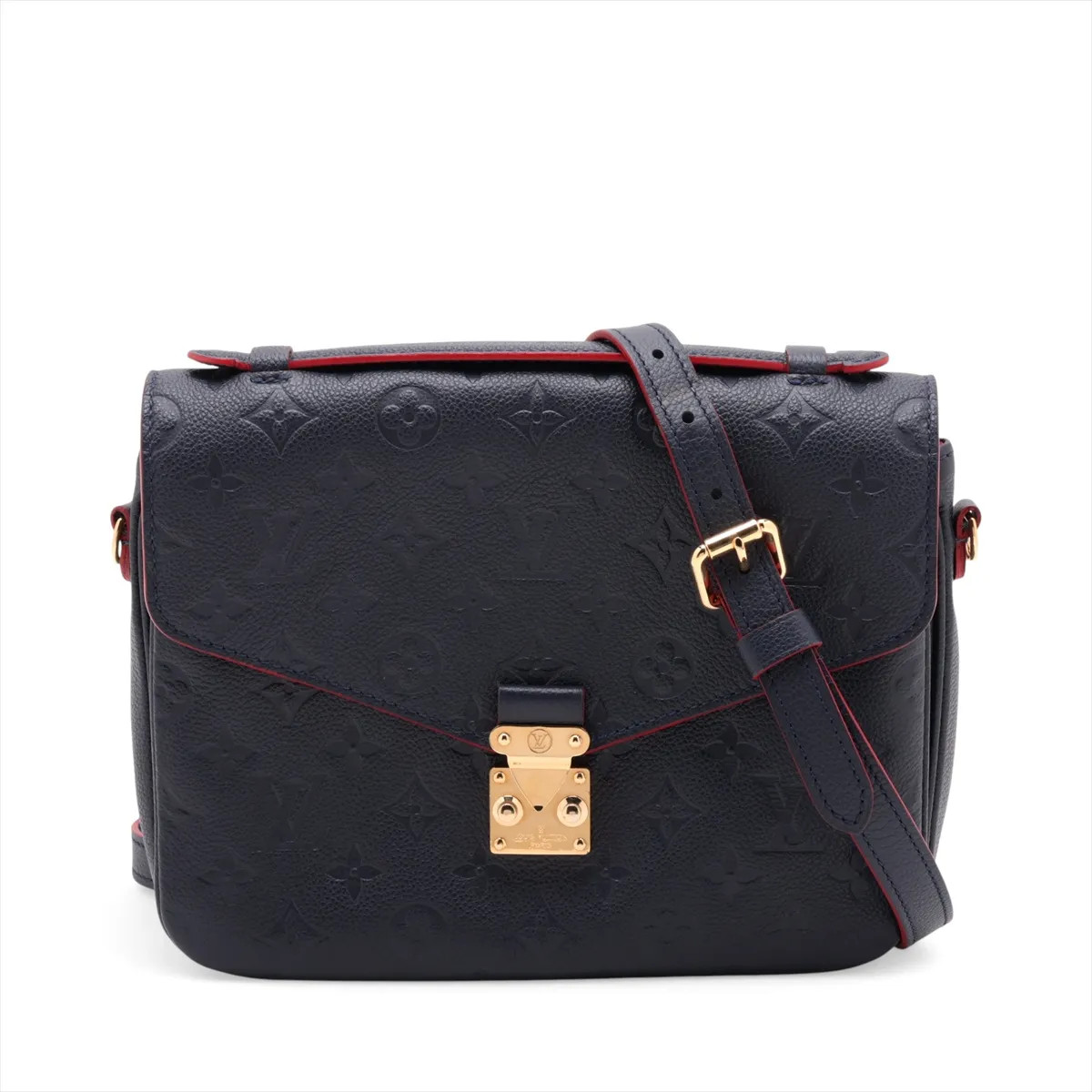 Louis Vuitton monogram empreinte Pochette Métis MM M44071 Navy x red There was a