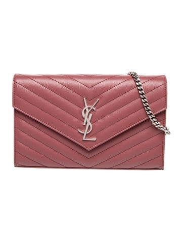 Leather Classic Monogram Envelope Wallet on chain