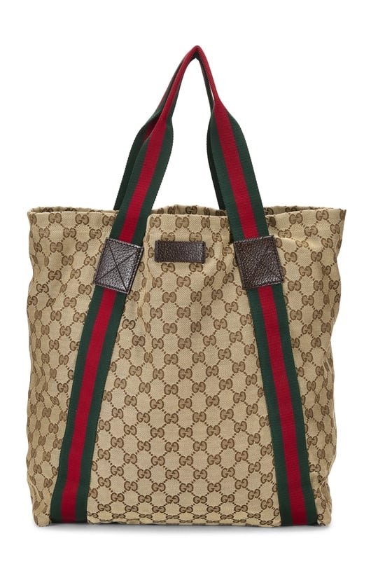 Original GG Canvas Flat Web Tote