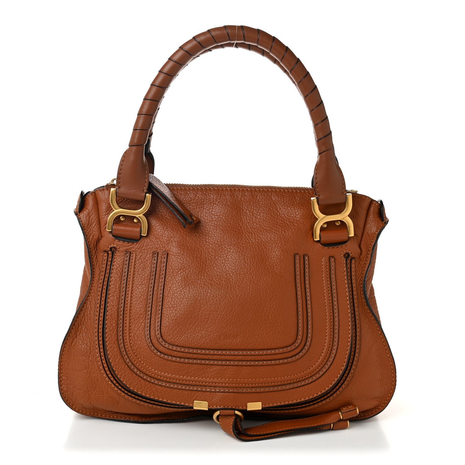 Chloe Calfskin Medium Marcie Satchel Tan