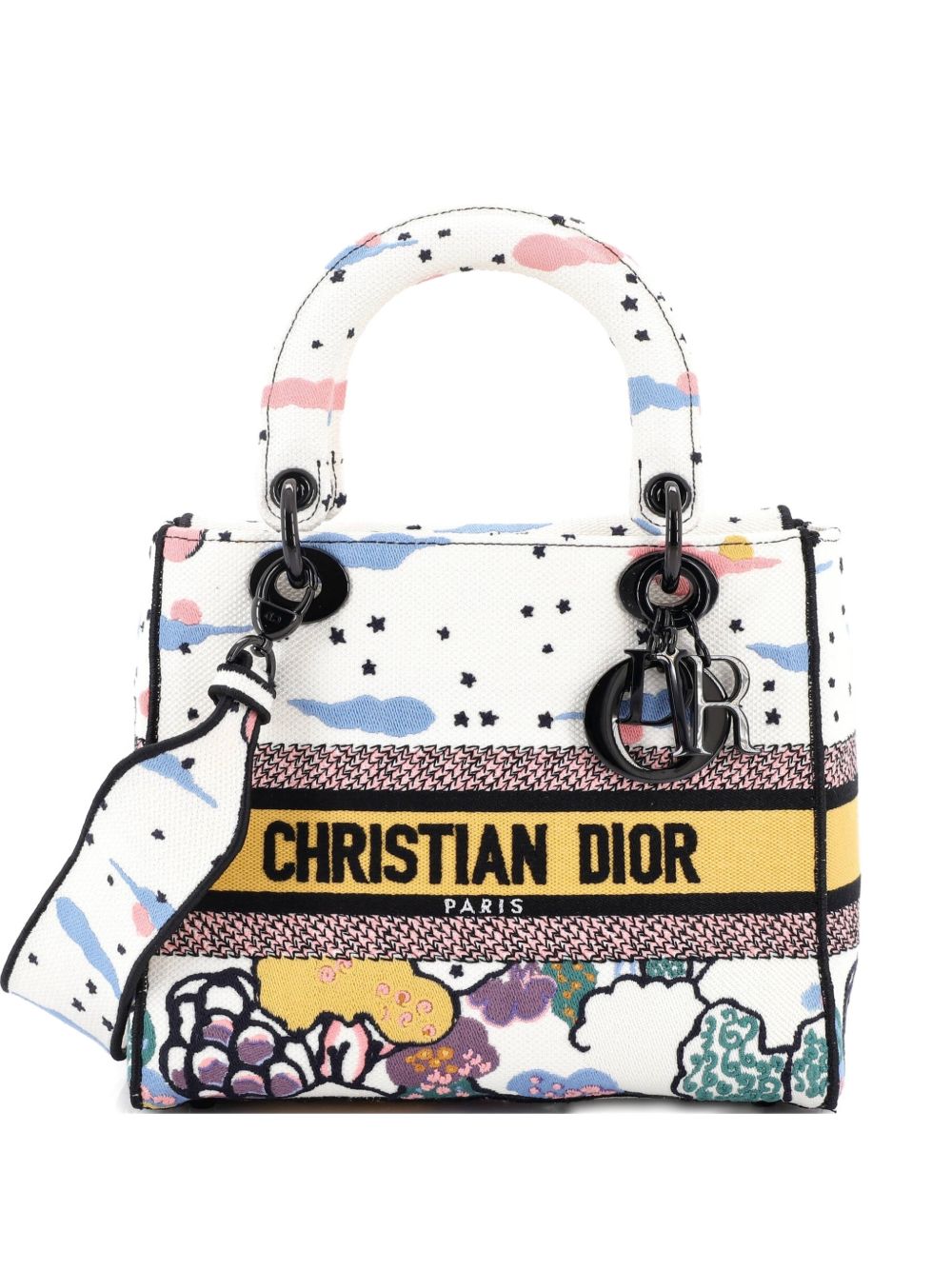 Lady D-Lite Bag Embroidered Canvas Medium satchel