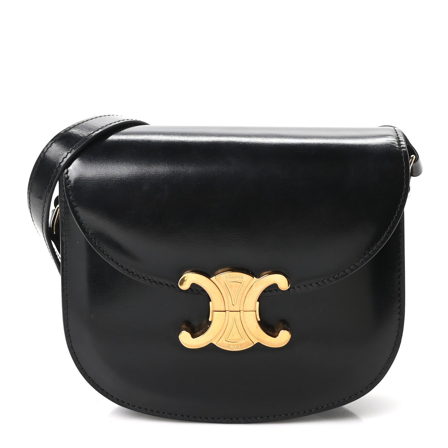 Shiny Calfskin Teen Besace Black