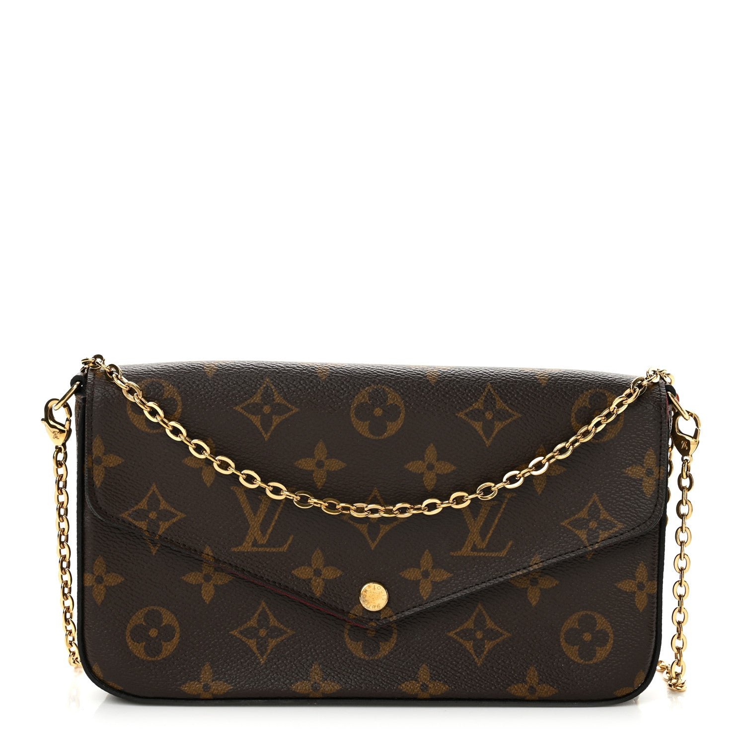 Louis Vuitton Monogram Pochette Felicie Chain Wallet Fuchsia