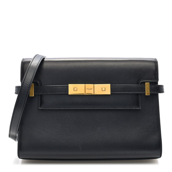 Saint Laurent Smooth Calfskin Small Manhattan Shoulder Bag Black