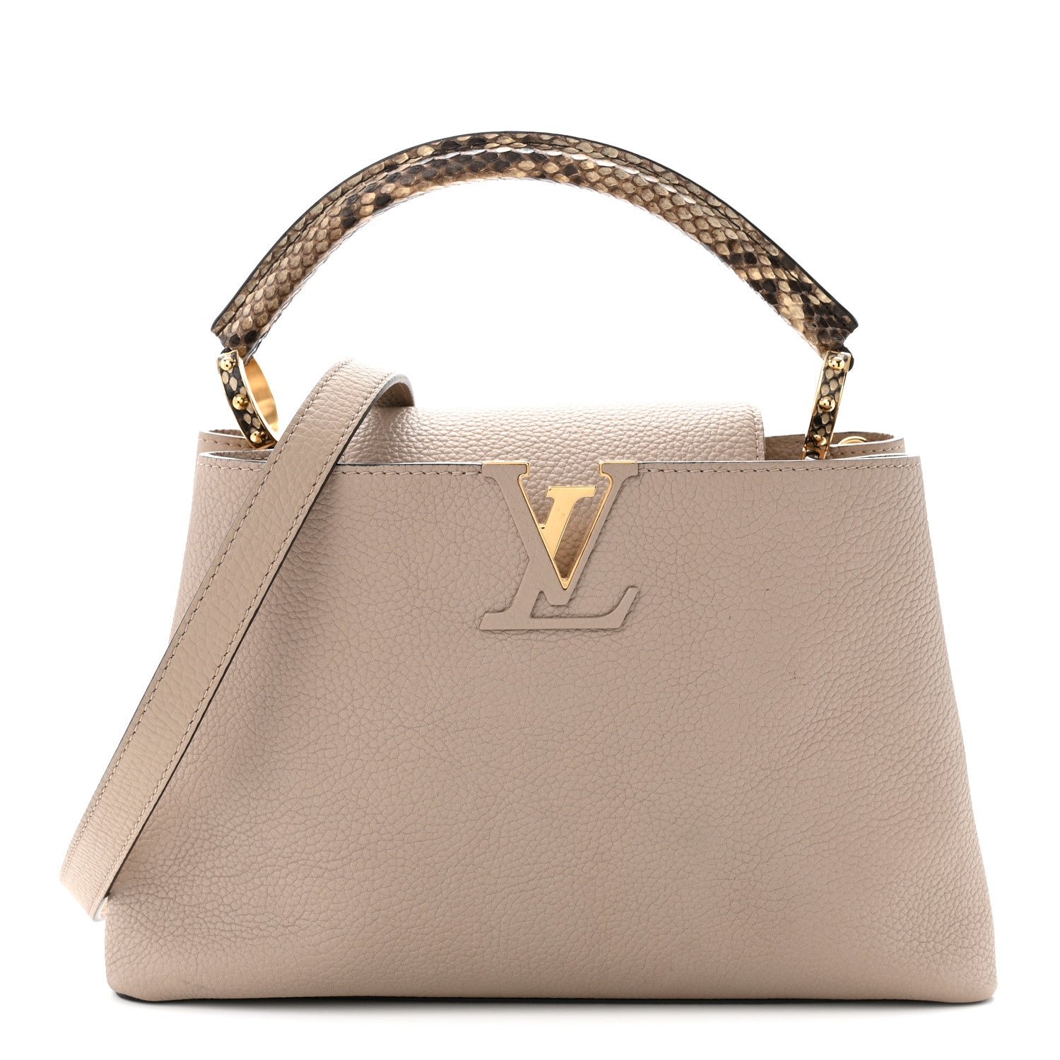 Louis Vuitton Taurillon Snakeskin Capucines PM Galet