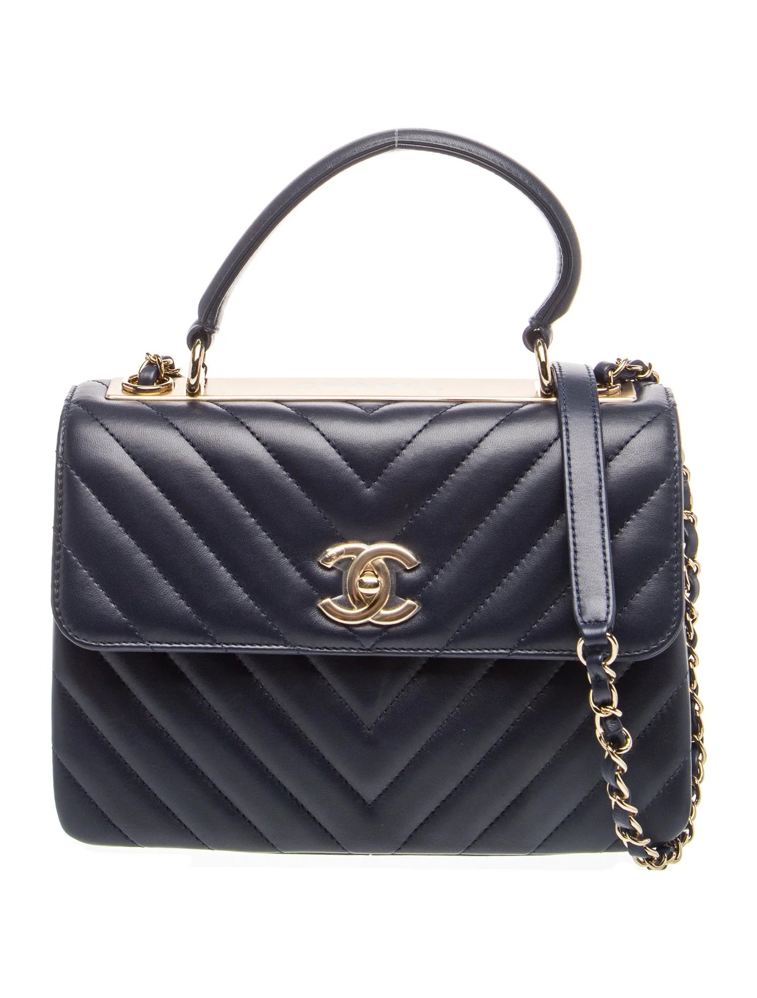 Small Chevron Trendy Handle Bag