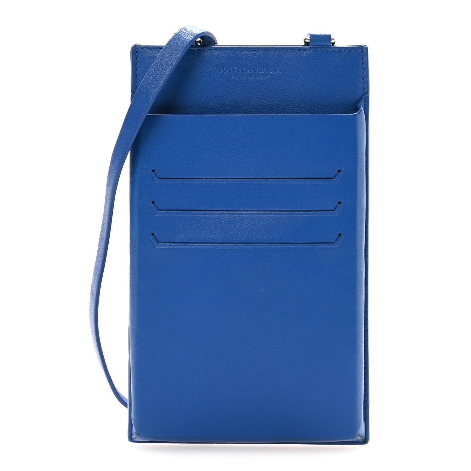 Bottega Veneta Nappa Maxi Intrecciato Phone Pouch Blue