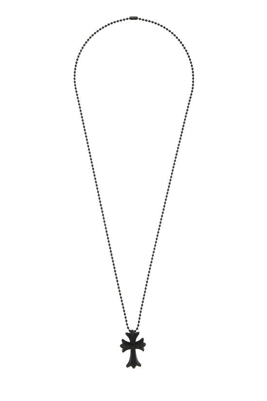 Black Rubber Cross Necklace