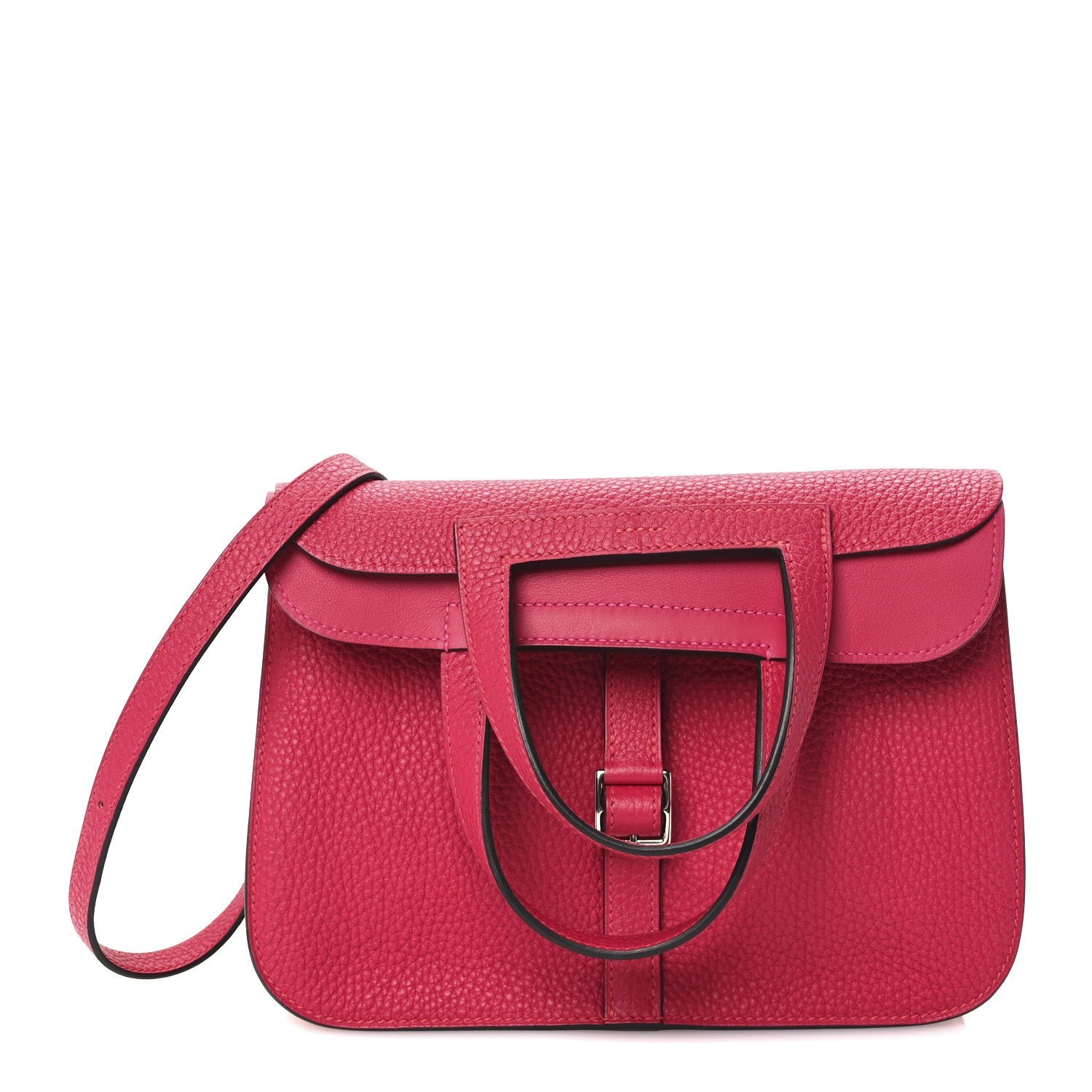 Hermes Taurillon Clemence Halzan 25 Rose Shocking