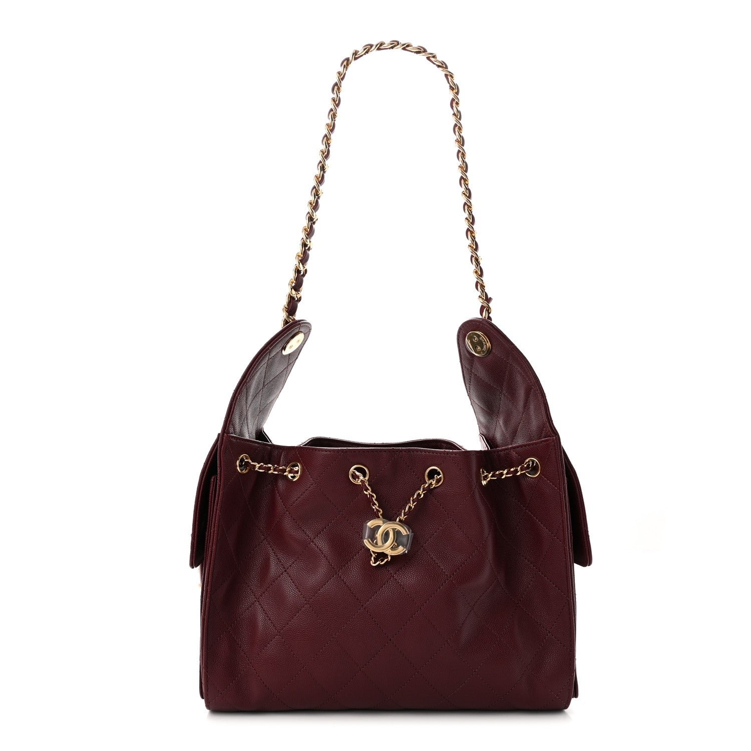Chanel Caviar Quilted Small Chanel 25 Handbag Burgundy
