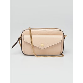 Gucci Beige GG Embossed Leather Super Mini Pochette Crossbody Bag